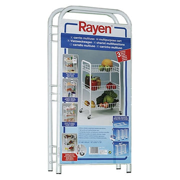 Carrito de cocina multiusos 3 estantes 41 x 26 x 60 cm Rayen